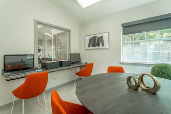 Business center with cyber cafe and co-working space